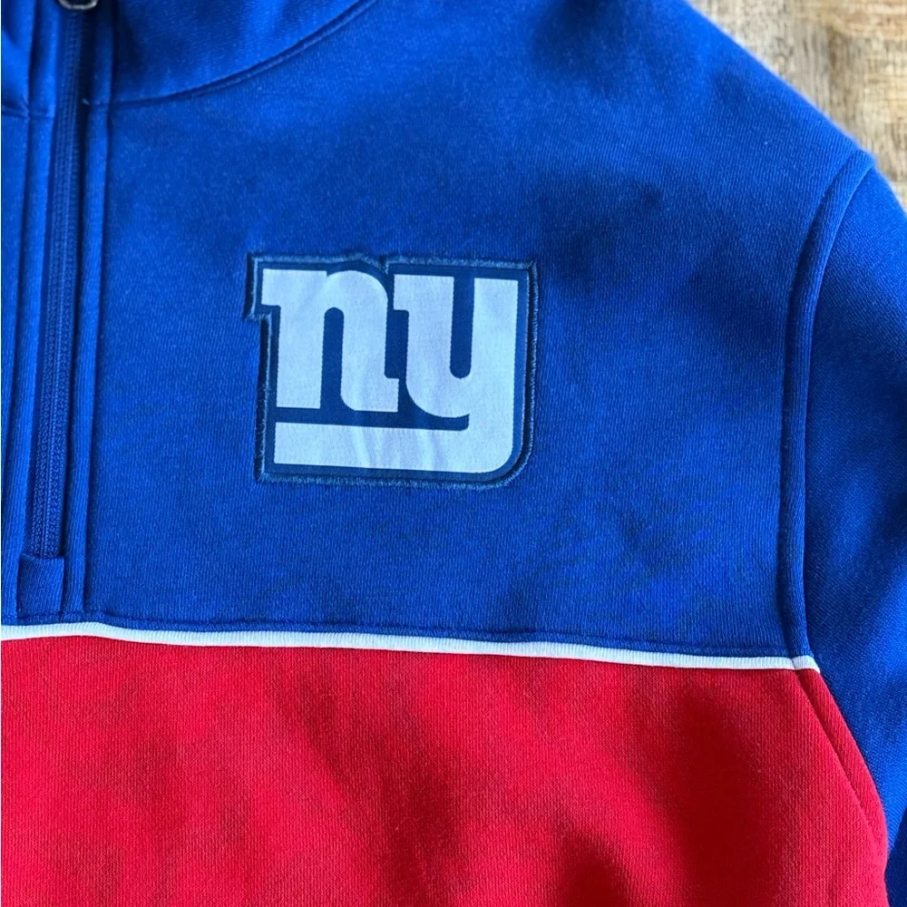 NFL New York Giants NY Fanatics - Quarter Zip Pullover Red Blue Size Large NWT